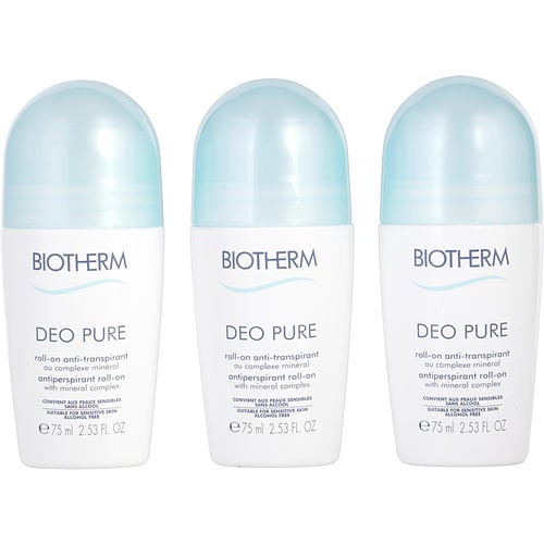 Biothermbiothermset-Deo Pure Trio Antiperspirant Roll-On ( Alcohol Free  )--3X75Ml/2.53Oz