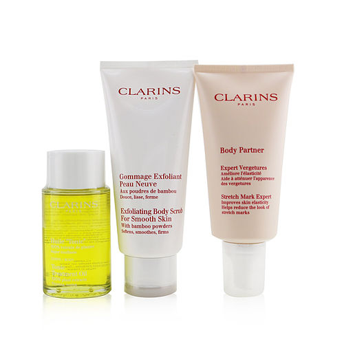 Clarinsclarinsa Beautiful Pregnancy Set: Body Partner 175Ml+ Exfoliating Body Scrub 200Ml+ Body Treatment Oil-Tonic 100Ml  --3Pcs