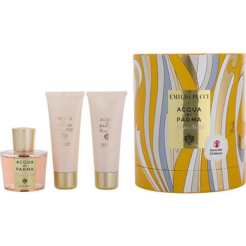 Acqua Di Parma Acqua Di Parma Rosa Nobile Eau De Parfum Spray 3.4 Oz & Body Cream 2.5 Oz & Bath And Shower Gel 2.5 Oz (Emilio Pucci Edition) For Women