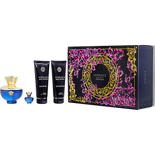 Gianni Versaceversace Dylan Blueeau De Parfum Spray 3.4 Oz & Body Lotion 3.4 Oz & Shower Gel 3.4 Oz & Eau De Parfum 0.17 Oz Mini