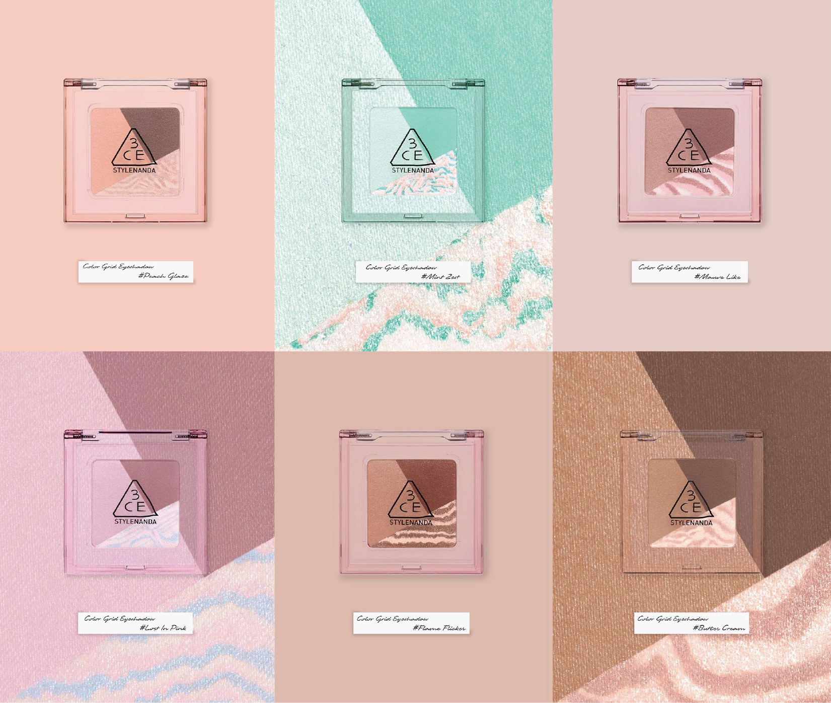 3CE Color Grid Eyeshadow 3.3g (6colors)