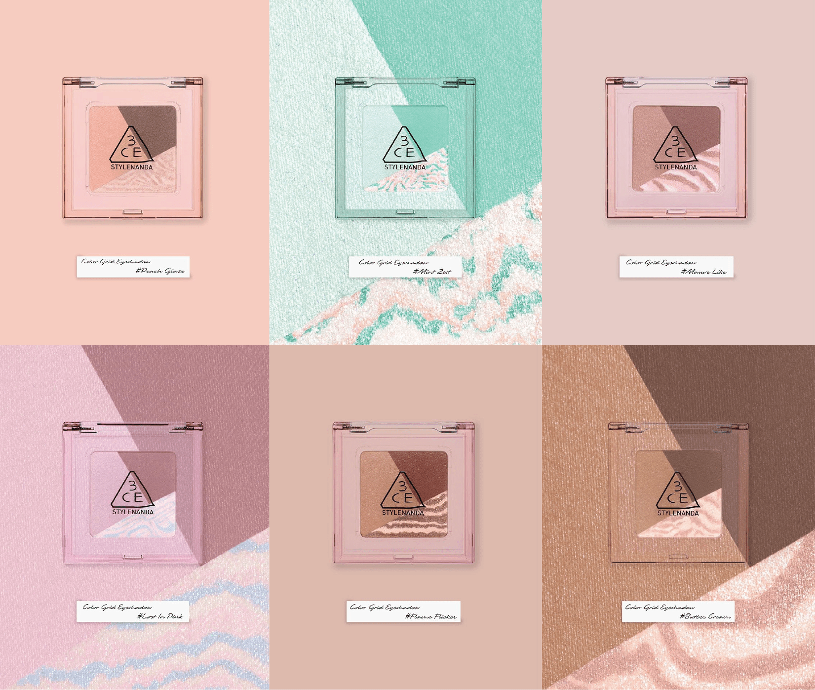 3CE Color Grid Eyeshadow 3.3g (6colors) - JOSEPH BEAUTY