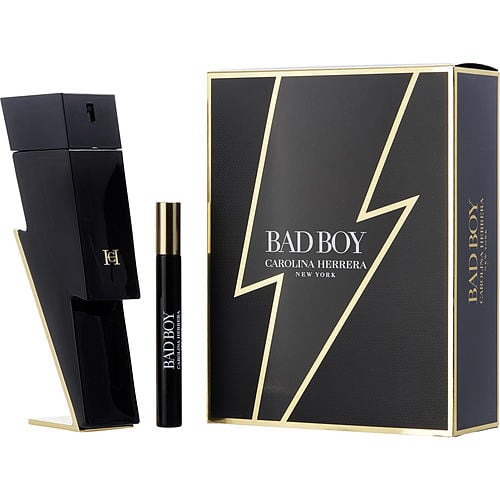 Carolina Herrera Ch Bad Boy Edt Spray 3.4 Oz & Edt Spray 0.34 Oz Mini For Men