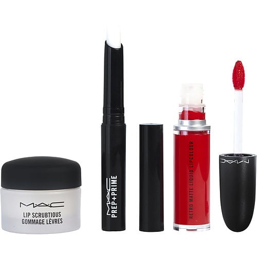 Mac Mac Travel Exclusive Lip Kit Red: Lip Scubtious - Candied Nectar + Prep + Prime Lip + Retro Matte Liquid Lipcolour - #Feels So Grand --3Ct