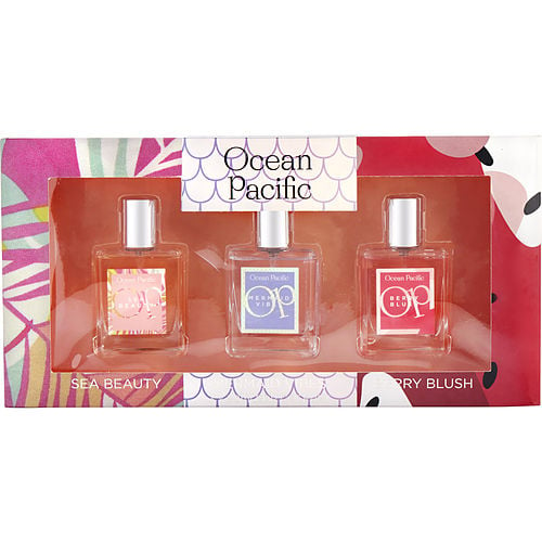 Ocean Pacific Ocean Pacific Variety 3 Piece Variety Set Includes Sea Beauty & Mermaid Vibes & Berry Blush And All Are Eau De Parfum Spray 1 Oz