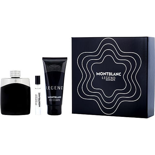 Mont Blanc Mont Blanc Legend Edt Spray 3.3 Oz & Shower Gel 3.3 Oz & Edt Spray 0.25 Oz For Men