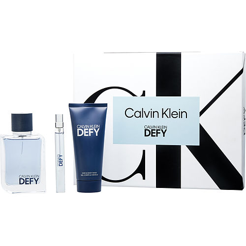Calvin Klein Calvin Klein Defy Edt Spray 3.4 Oz & Shower Gel 3.4 Oz & Edt Spray 0.33 Oz Mini