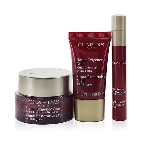 Clarins Clarins Super Restorative Collection: Day Cream 50Ml+Night Cream 15Ml+ Remodelling Serum 10Ml+ Bag  --3Pcs+1Bag