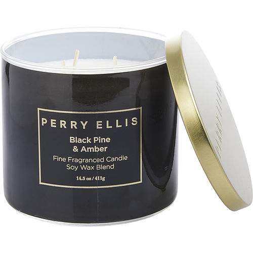 Perry Ellis Perry Ellis Black Pine & Amber Candle 14.5 Oz