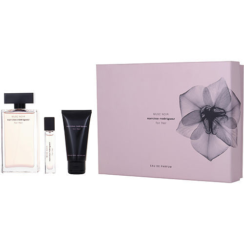 Narciso Rodrigueznarciso Rodriguez Musc Noireau De Parfum Spray 3.4 Oz & Body Lotion 1.7 Oz & Eau De Parfum 0.33 Oz Mini