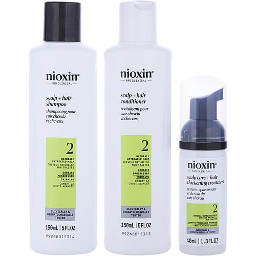 Nioxinnioxinset-3 Piece Full Kit System 2 With Cleanser Shampoo 5 Oz & Scalp Therapy Conditioner 5 Oz & Scalp Treatment 1.3 Oz