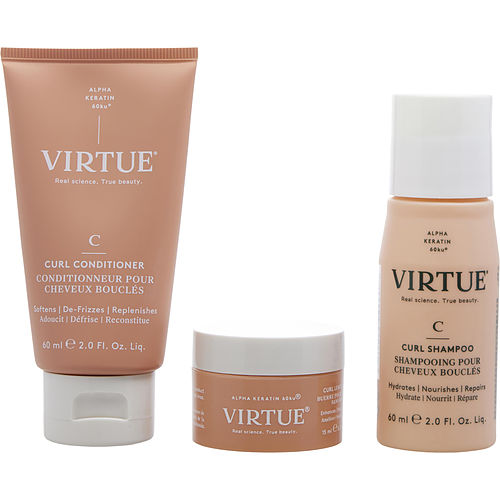 Virtue Virtue Curl Discovery Kit- Shampoo 2 Oz & Conditioner 2 Oz & Butter 0.5 Oz