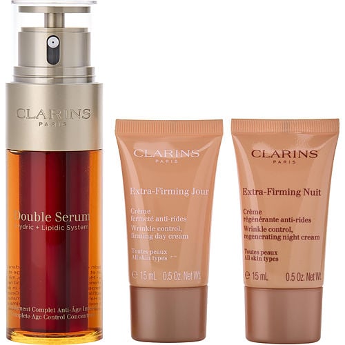 Clarins Clarins Double Serum 50Ml + Extra-Firming Day Cream Ast 15Ml + Extra-Firming Night Cream Ast 15Ml + Double Serum Eye Sachet 0.9Ml --4Pcs