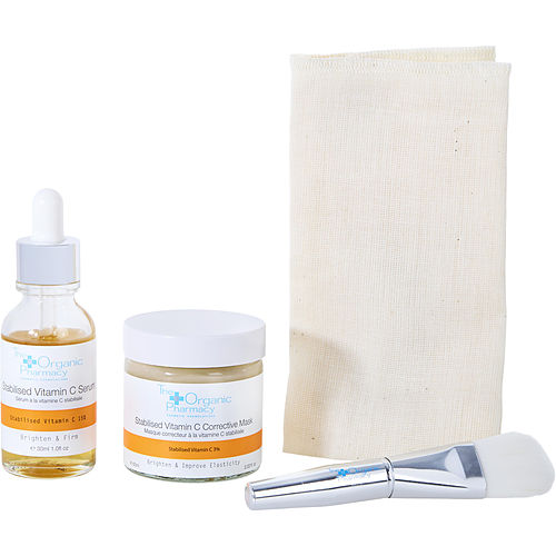 The Organic Pharmacy The Organic Pharmacy Brighten & Glow Kit: Vitamin C Serum 30Ml + Vitamin C Mask 60Ml + Organic Muslin Cloth + Perf --4Pcs For Women