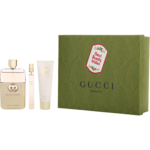 Gucci Gucci Guilty Pour Femme Eau De Parfum Spray 3 Oz & Body Lotion 1.6 Oz & Eau De Parfum Spray 0.33 Oz Mini