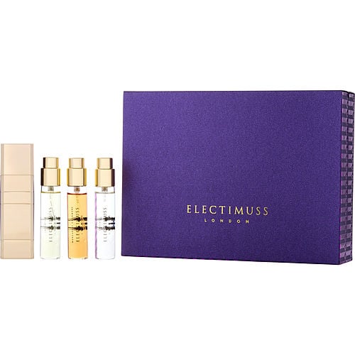 Electimuss Electimuss Variety All Season Favourites Travel Set With Imperium & Trajan & Mercurial Cashmere And All Are Pure Parfum Spray Mini 0.34 Oz & Atomizer For Unisex