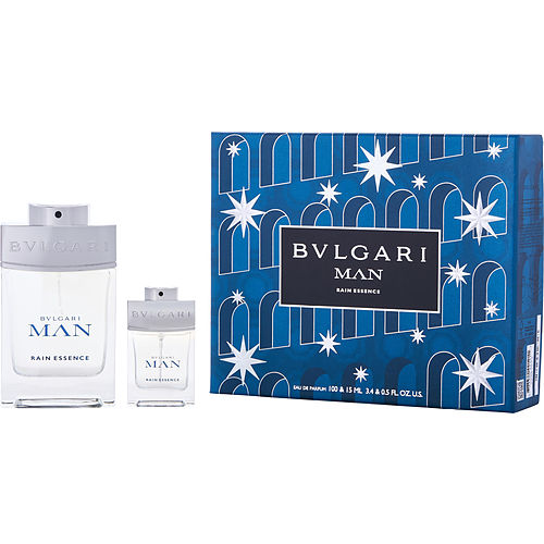 Bvlgari Bvlgari Man Rain Essence Eau De Parfum Spray 3.4 Oz & Eau De Parfum Spray 0.5 Oz For Men