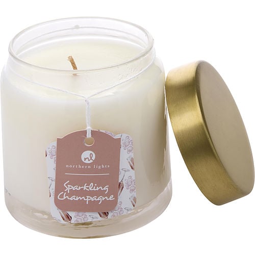 Northern Lights Sparkling Champagne Scented Soy Glass Candle 10 Oz