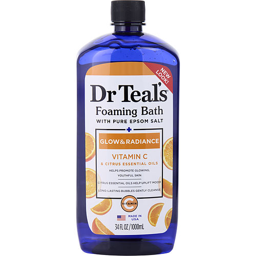 Dr. Teal'Sdr. Teal'Sfoaming Bath With Pure Epsom Salt Glow & Radiance With Vitamin C & Citrus Essential Oils --1000Ml/34Oz