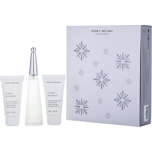 Issey Miyake L'Eau D'Issey Edt Spray 1.6 Oz & Body Lotion 1.6 Oz & Shower Cream 1.6 Oz (Christmas 2023 Edition) For Women