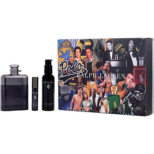 Ralph Lauren Ralph'S Club Eau De Parfum Spray 3.4 Oz & Aftershave Balm 2.5 Oz & Eau De Parfum Spray 0.34 Oz Mini