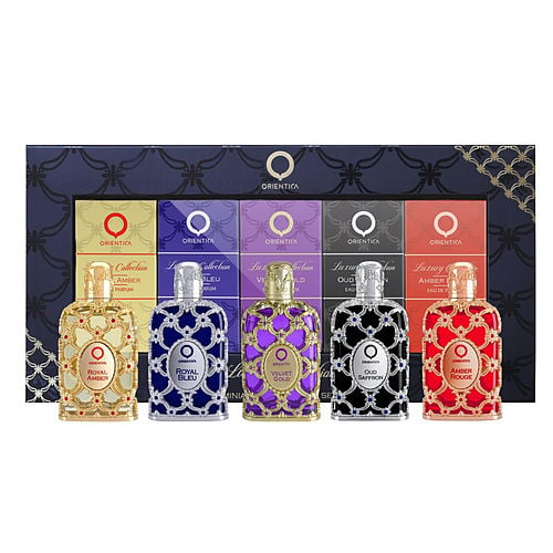 Orientica Orientica Variety Luxury Collection With Amber Rouge & Oud Saffron & Royal Amber & Royal Bleu & Velvet Gold And All Are Eau De Parfum Spray 0.25 Oz Mini