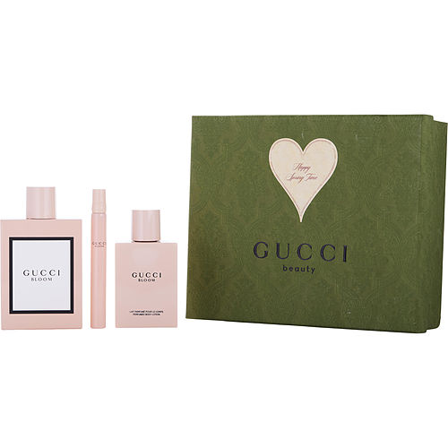 Gucci Gucci Bloom Eau De Parfum Spray 3.3 Oz & Body Lotion 3.4 Oz & Eau De Parfum Spray 0.34 Oz Mini For Women