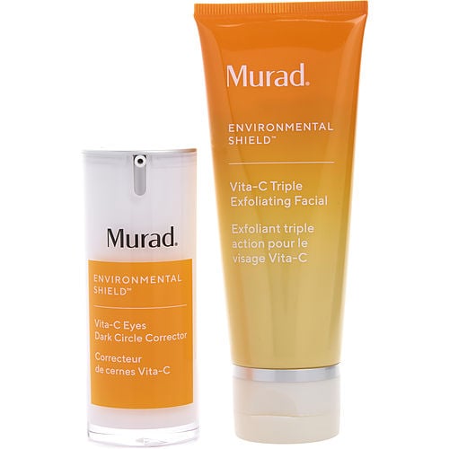 Murad Murad The Glow Clinic Set: Vita-C Triple Exfoliating Facial 2.7Oz + Vita-C Eyes Dark Circle Corrector 0.5Oz --2Pcs