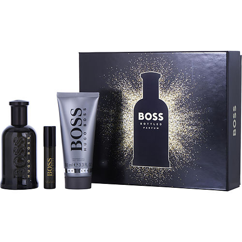 Hugo Bossboss Bottledparfum Spray 3.3 Oz & Shower Gel 3.3 Oz & Parfum Spray 0.3 Oz Mini