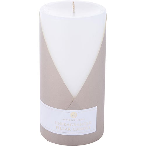 Northern Lightsunfragranced Whiteone 3X6 Inch Pillar Candle.  Burns Approx. 100 Hrs.