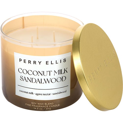Perry Ellisperry Ellis Coconut Milk & Sandalwoodscented Candle 14.5 Oz