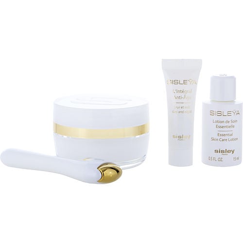 Sisley Sisley Sisleya L'Integral Anti-Age Eye And Lip Contour Cream Discovery Set: Sisleya L'Integral Anti-Age Eye And Lip Contour Cream 15Ml +  Sisleya Essential Skin Care Lotion 15Ml + L'Int脙漏Gral Anti-Age 4Ml + Massage Tool --4Pcs For Women