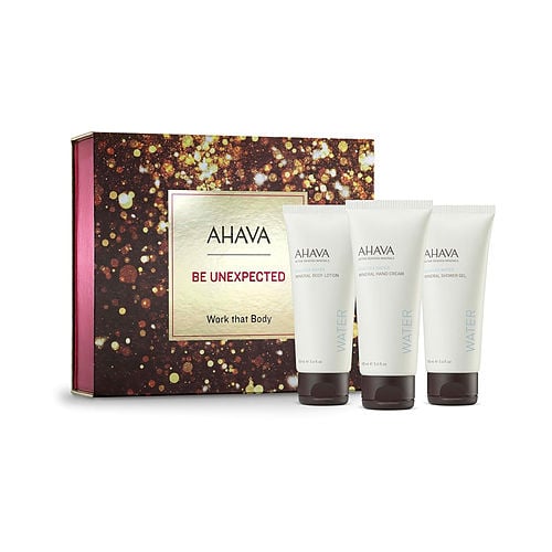 Ahavaahavabe Unexpected Work That Body Set: Deadsea Water Mineral Body Lotion 100Ml + Hand Cream 100Ml + Shower Gel 100Ml + Crystal Ostomer X6 Serum 0.5Ml --4Pcs