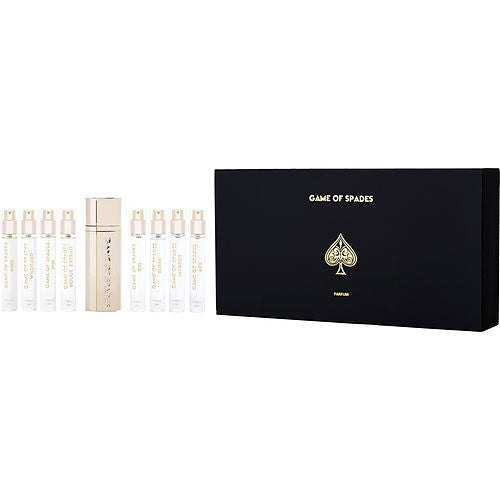 Jo Milanojo Milano Varietygame Of Spades Set With King & Wildcard & Win & Rouge Extrait & Royale & Bid & Queen & Jackpot & Ace And All Are Eau De Parfum Spray Minis 0.34 Oz