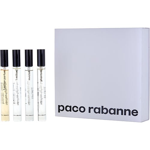 Paco Rabanne Paco Rabanne Variety 4 Piece Mens Mini Variety With 1 Million Parfum & 1 Million Edt & Phantom & Invictus And All Are 0.34 Oz Minis For Men