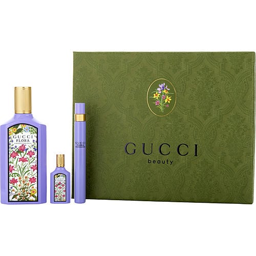 Gucci Gucci Flora Gorgeous Magnolia Eau De Parfum Spray 3.3 Oz & Eau De Parfum Spray 0.33 Oz & Eau De Parfum 0.16 Oz Mini For Women