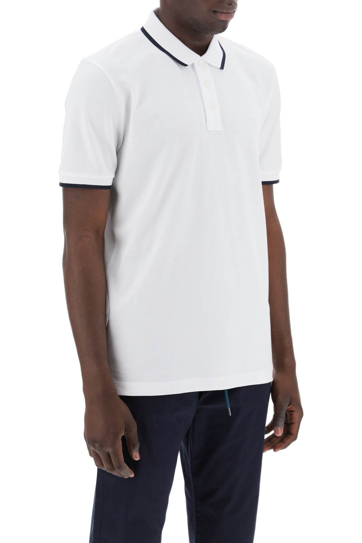 Boss polo shirt with contrasting edges