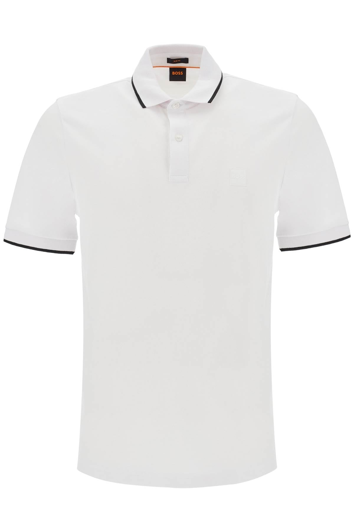 Boss slim fit piqué polo shirt with tipped