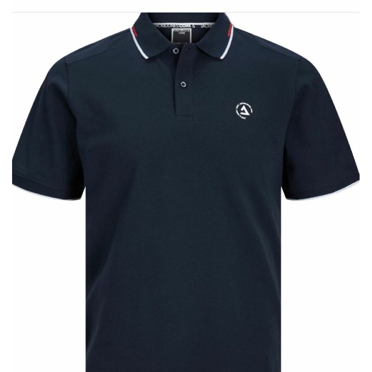 Men’s Short Sleeve Polo Shirt Jack & Jones JCOHASS LOGO 12252395 Navy Blue