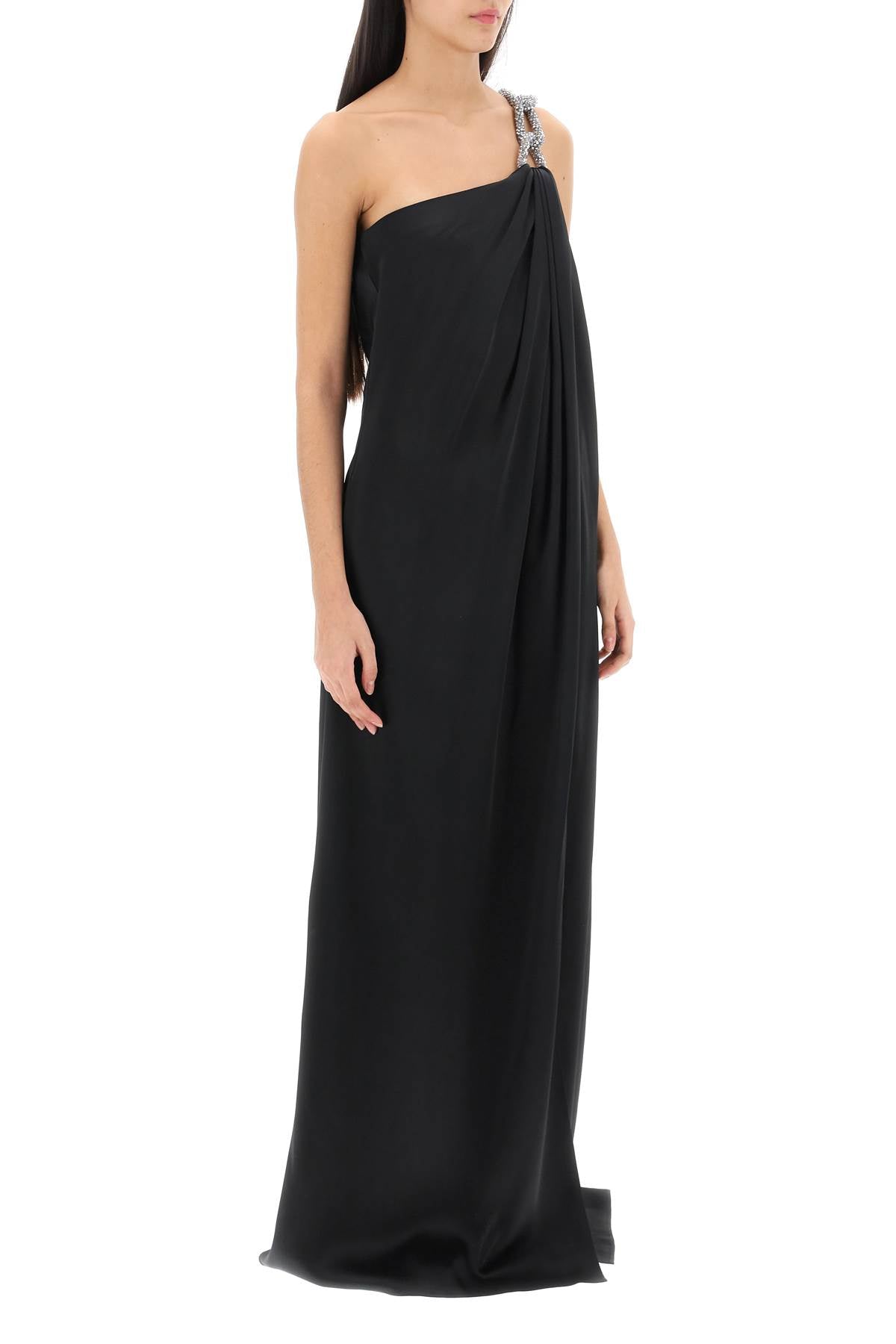 Stella McCartney one-shoulder dress with falabella chain