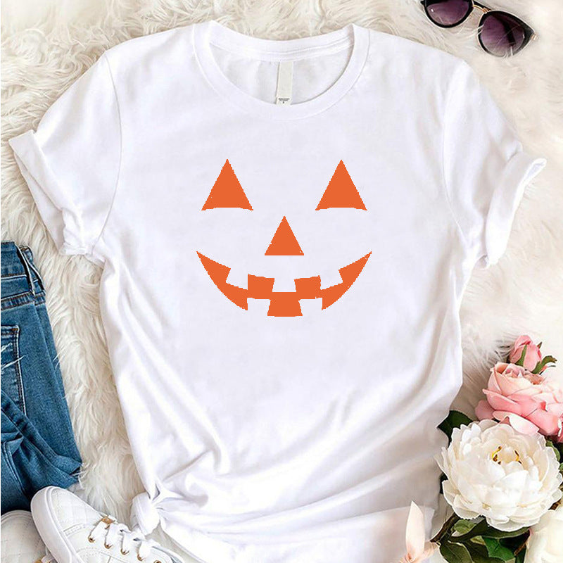 Stricktop mit Halloween-Kürbis-Print für Damen 