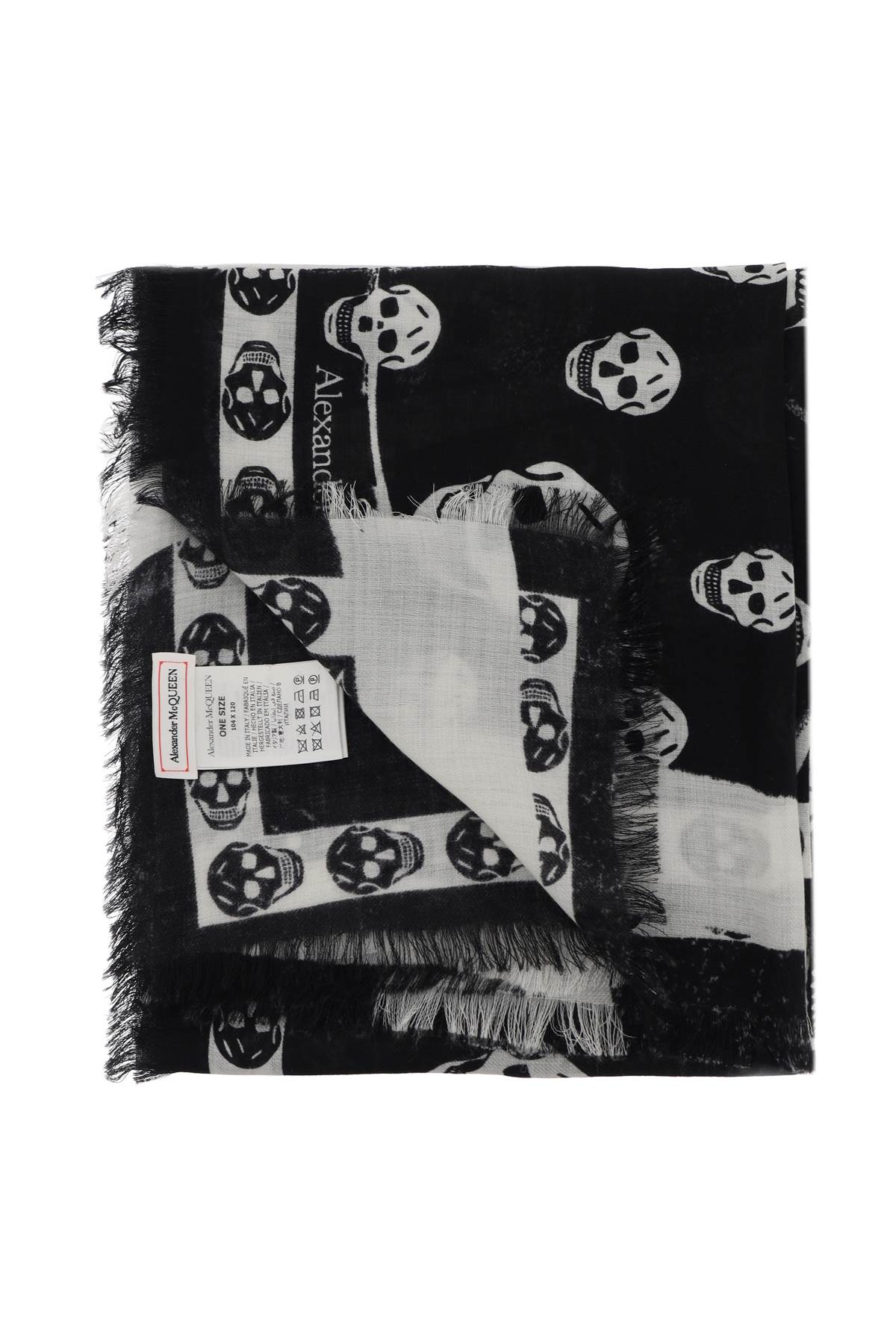 Alexander Mcqueen slashed skull scarf