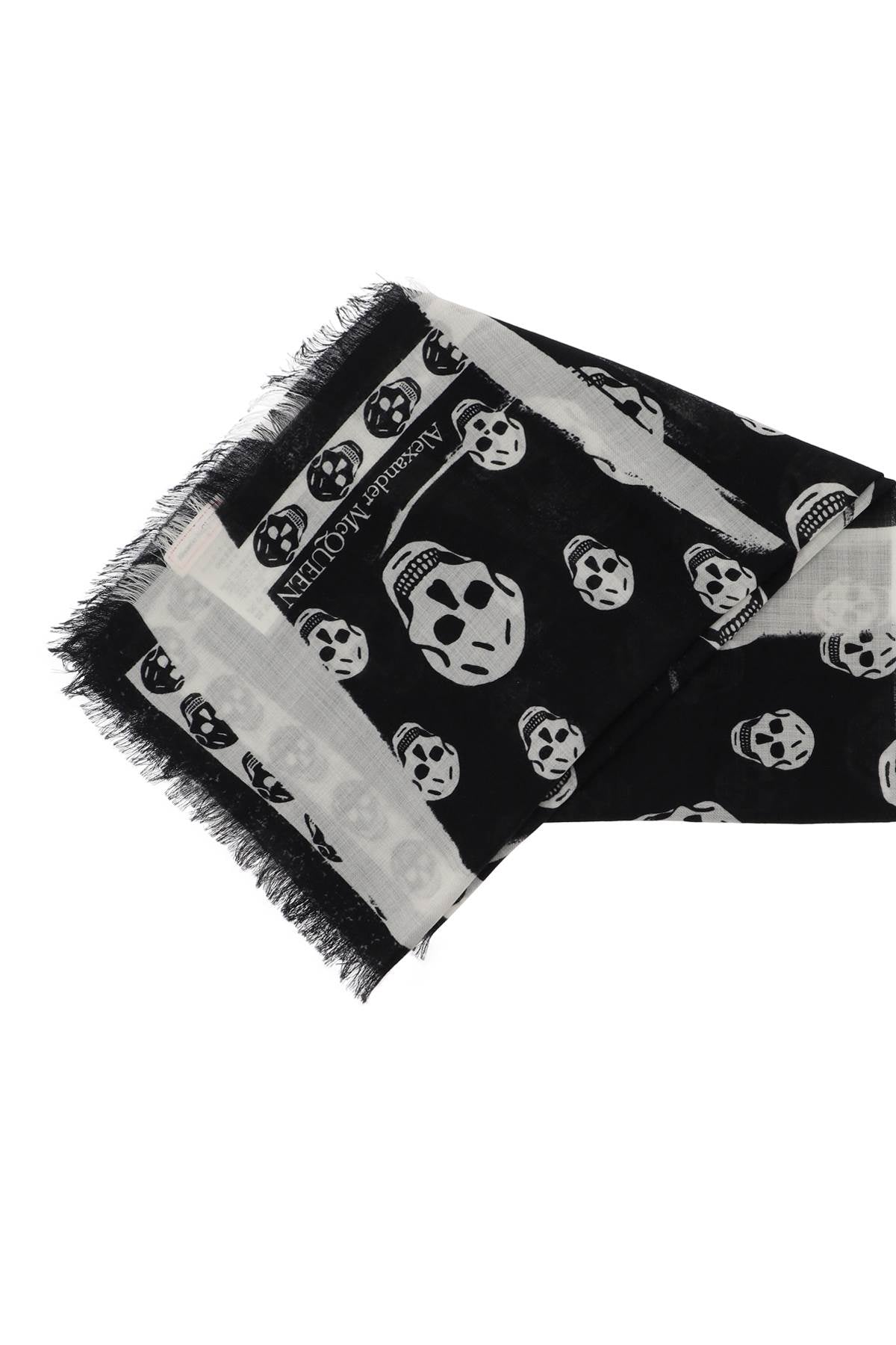 Alexander Mcqueen slashed skull scarf