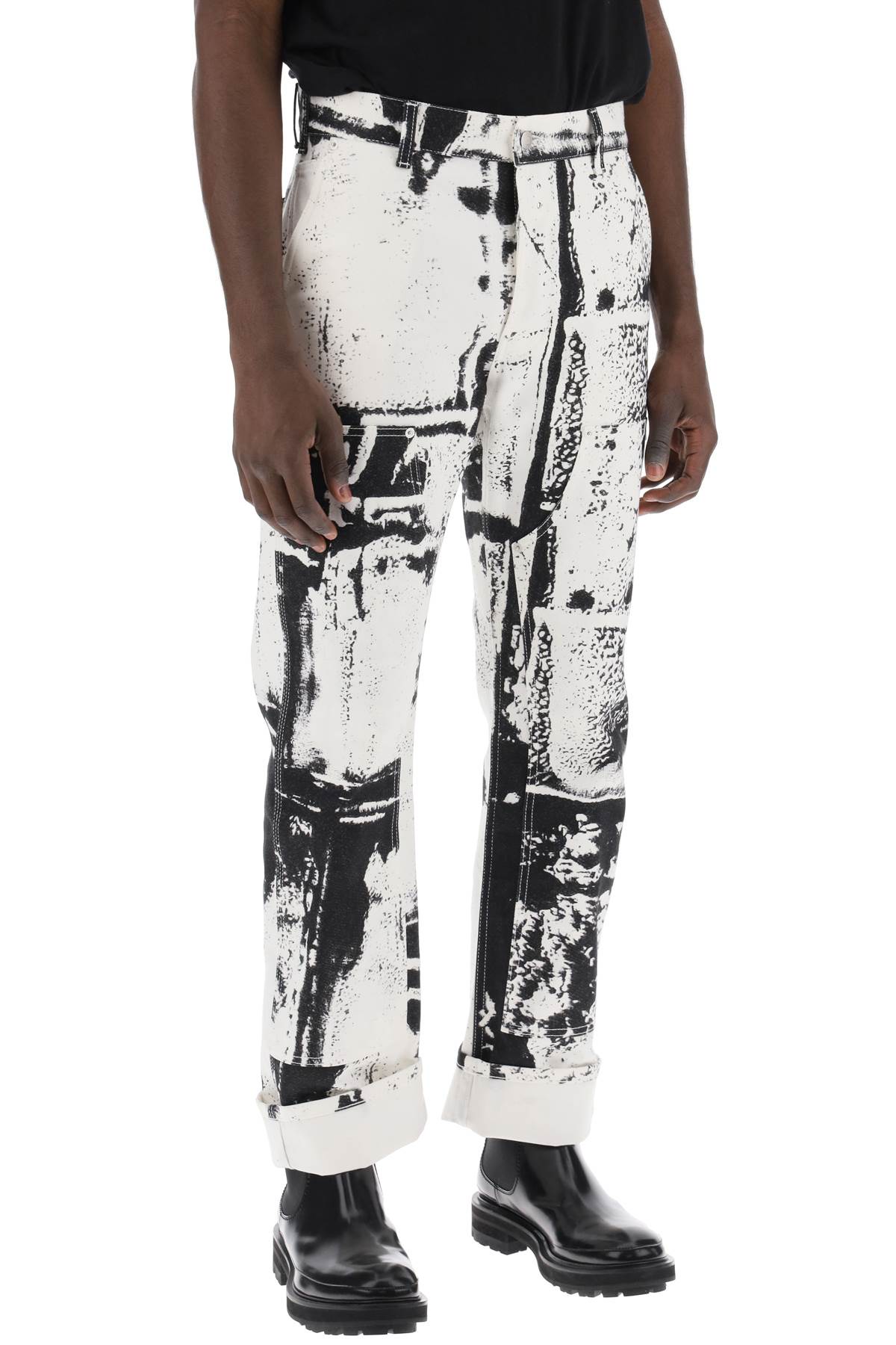 Alexander Mcqueen Alexander Mcqueen fold print workwear jeans