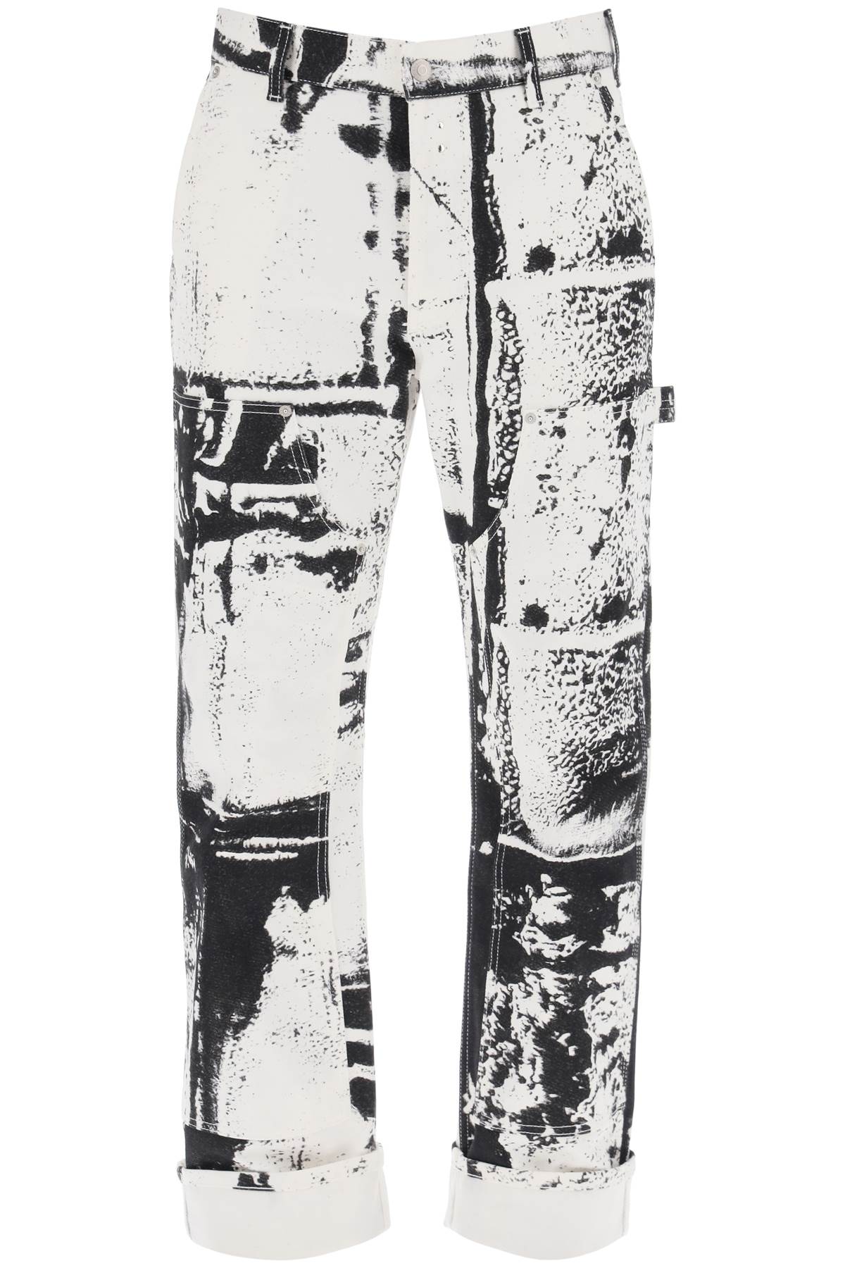 Alexander Mcqueen Alexander Mcqueen fold print workwear jeans