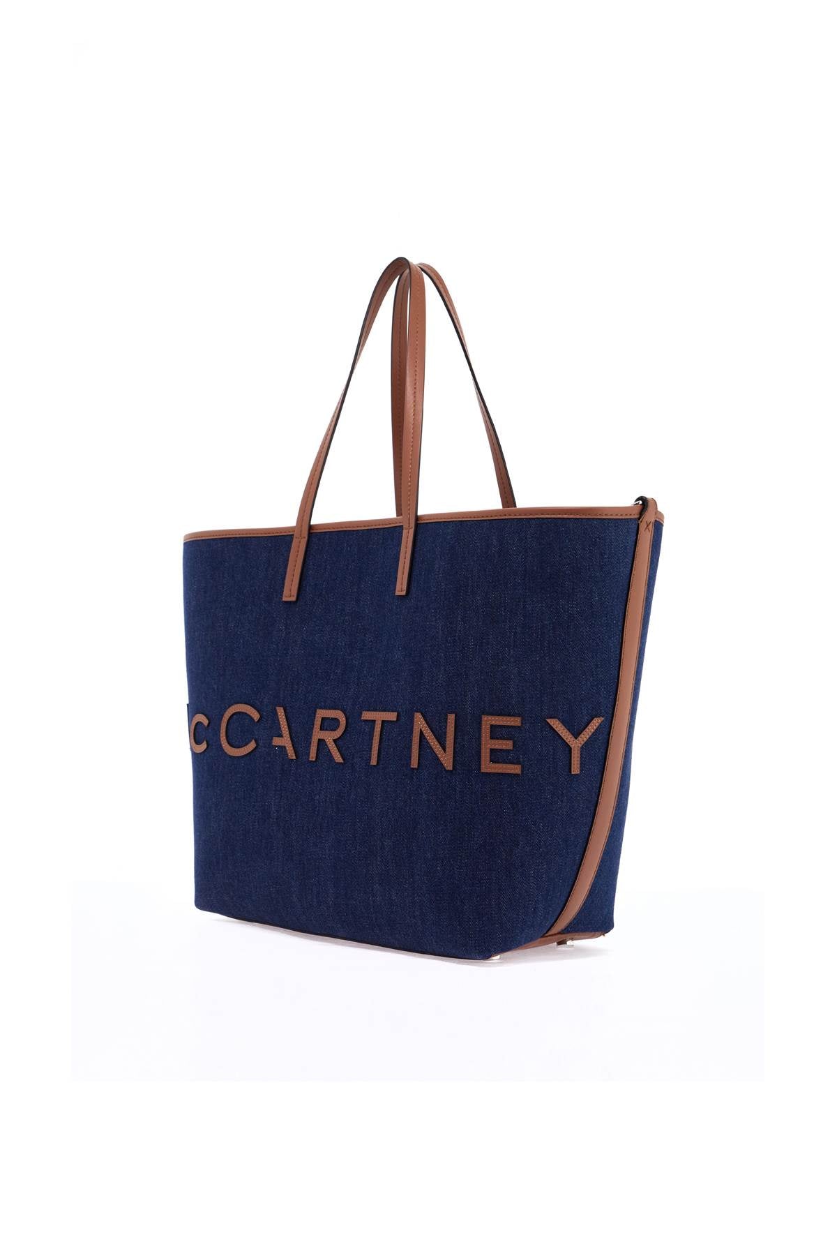 Stella McCartney denim tote bag with logo branding