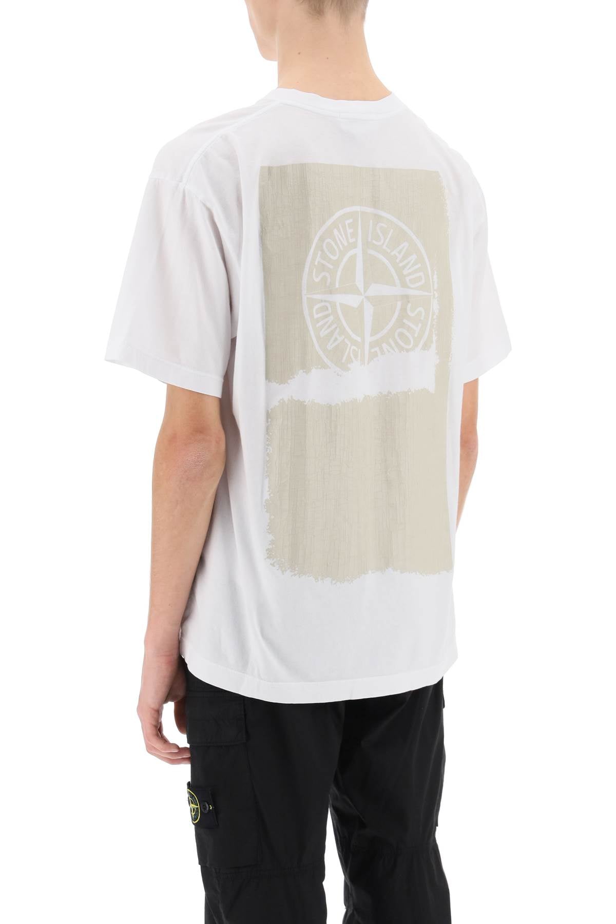 Stone Island t-shirt with lived-in effect print