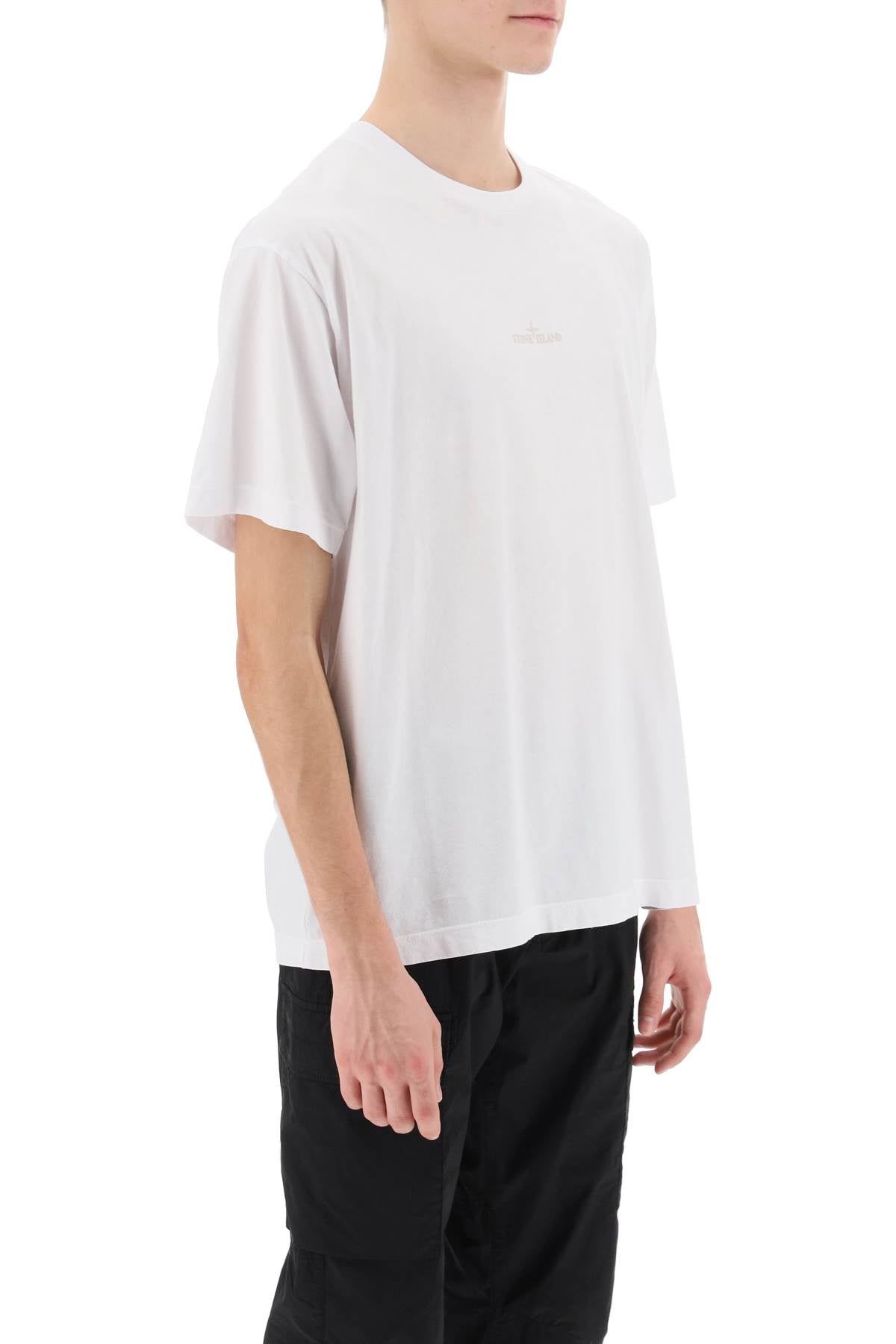 Stone Island t-shirt with lived-in effect print