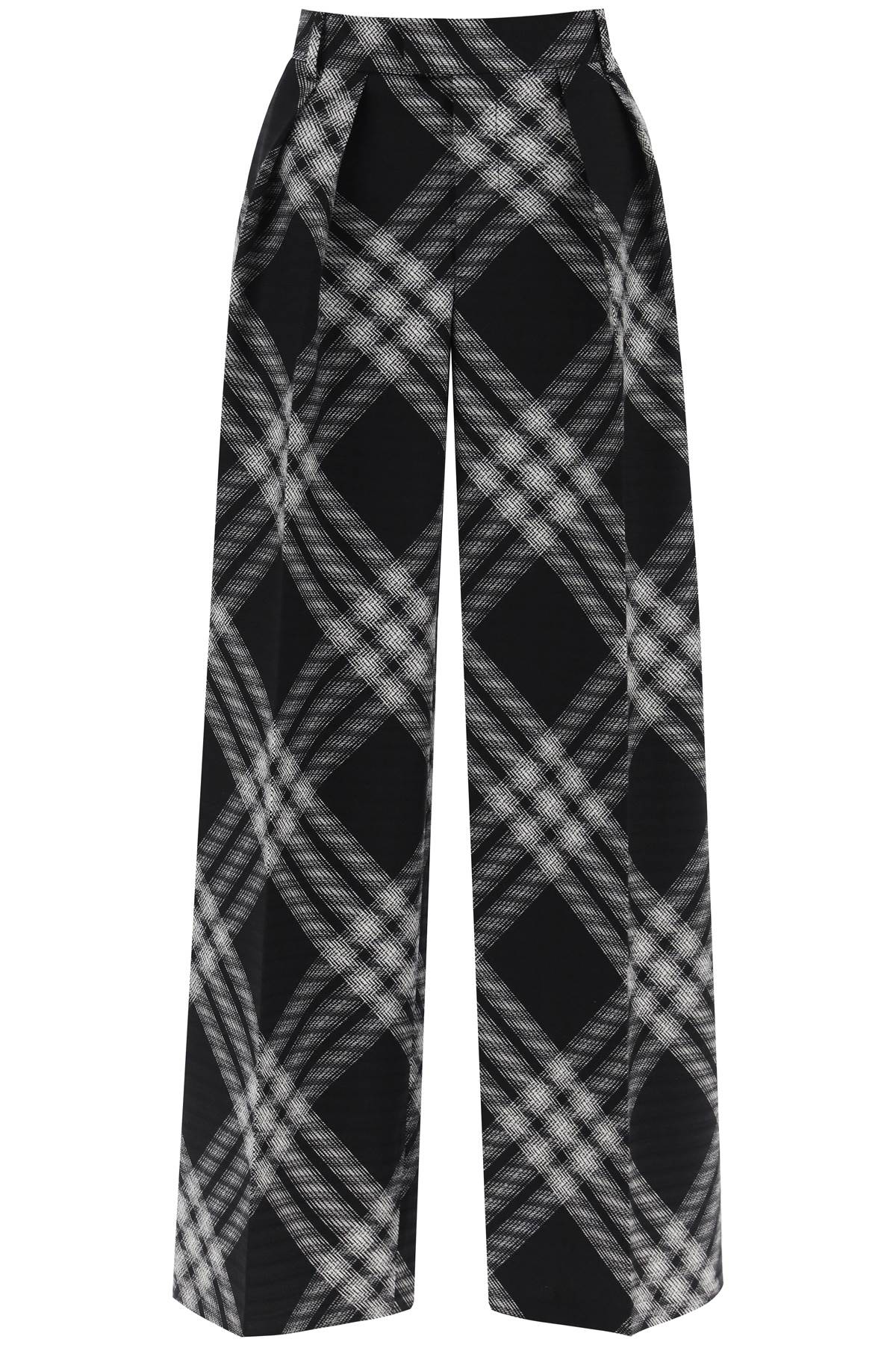 Burberry double pleated checkered palazzo pants