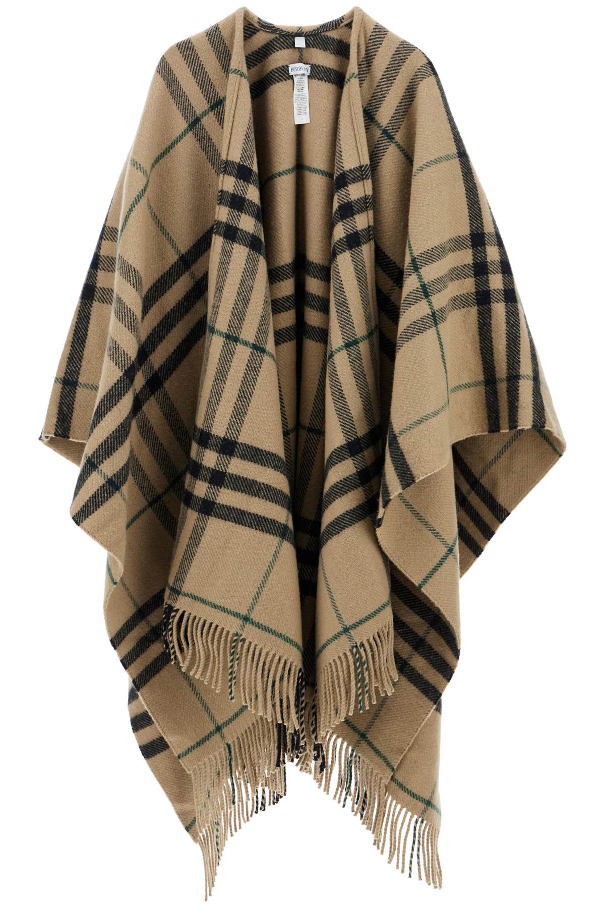 Burberry ered cape in wool and cashmere by cate